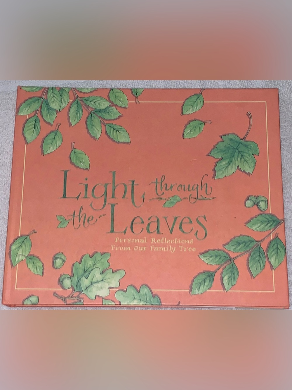 Light Through the Leaves Hardcover Keepsake Book - Coral & Green